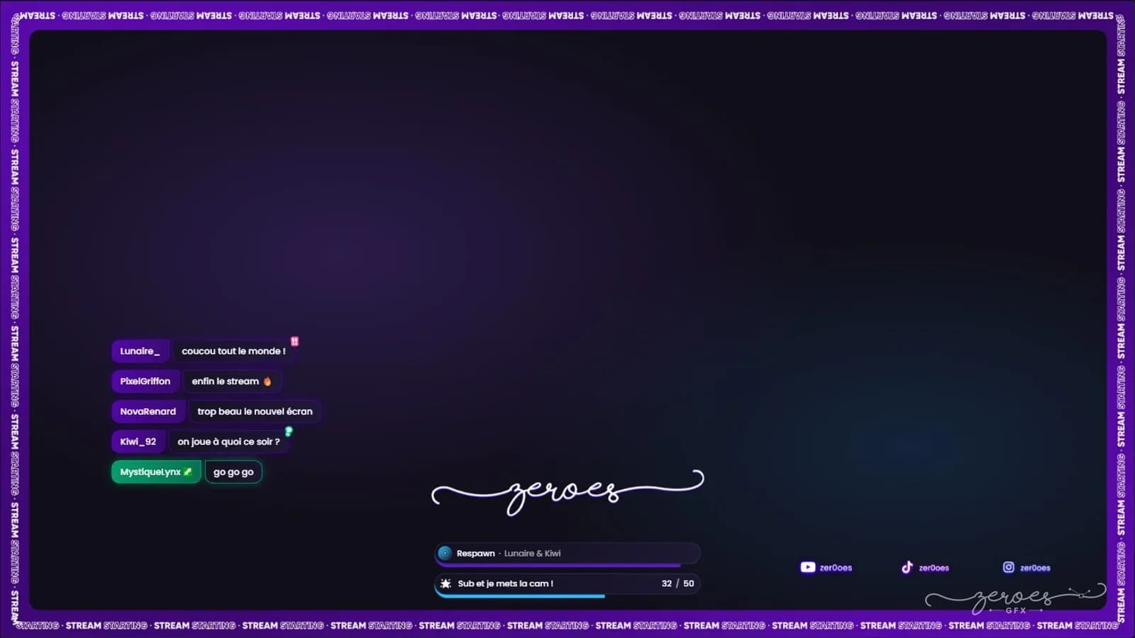 Écran « Stream Starting »